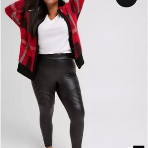 Full-Length Faux Leather Moto Legging